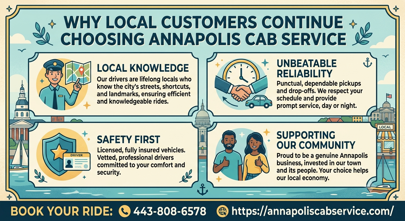 Why Local Customers Continue Choosing Annapolis Cab Service

